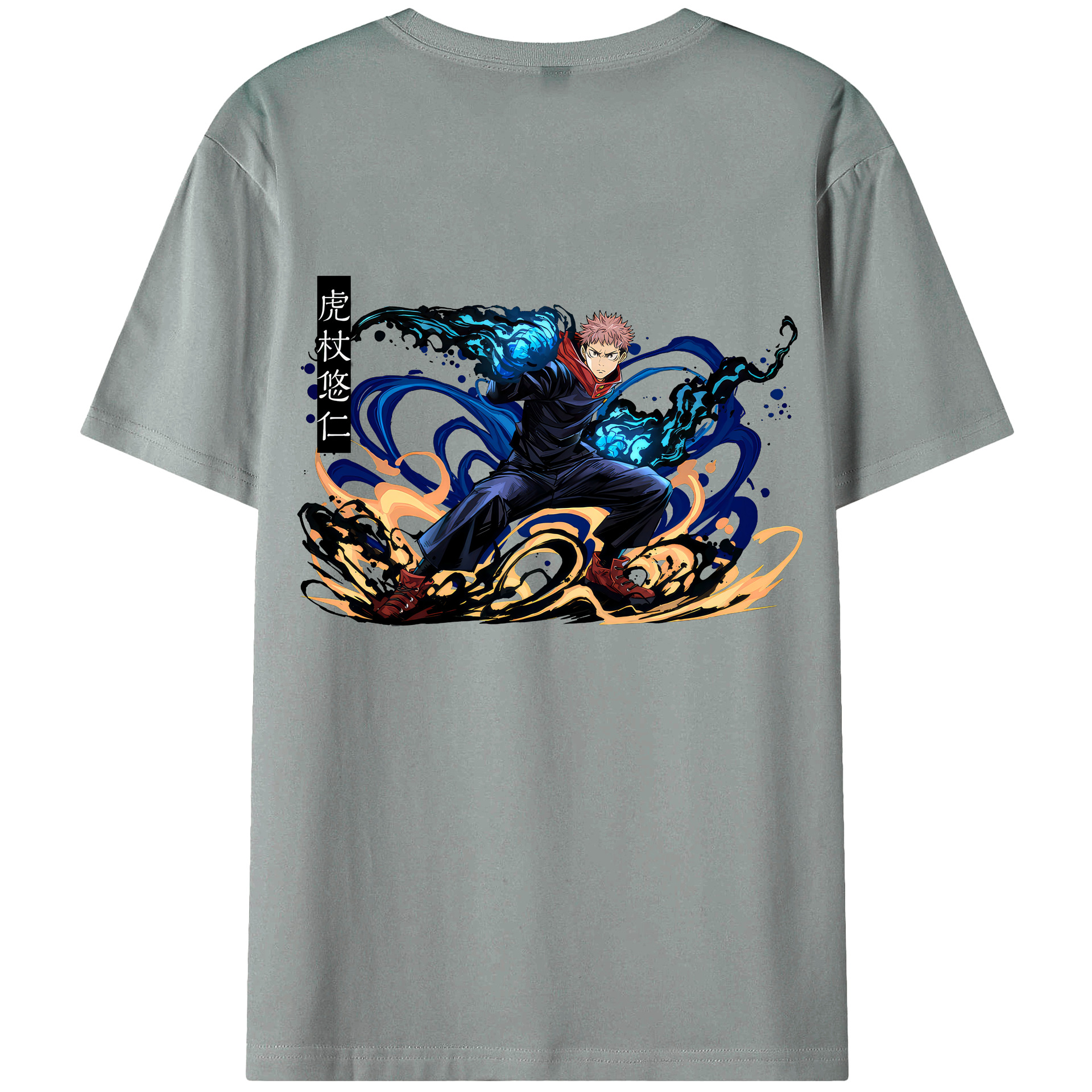 （画像用） 呪術廻戦 Jujutsu Kaisen 綿100％ メンズ半袖Tシャツ（バックプリント） 通気性
